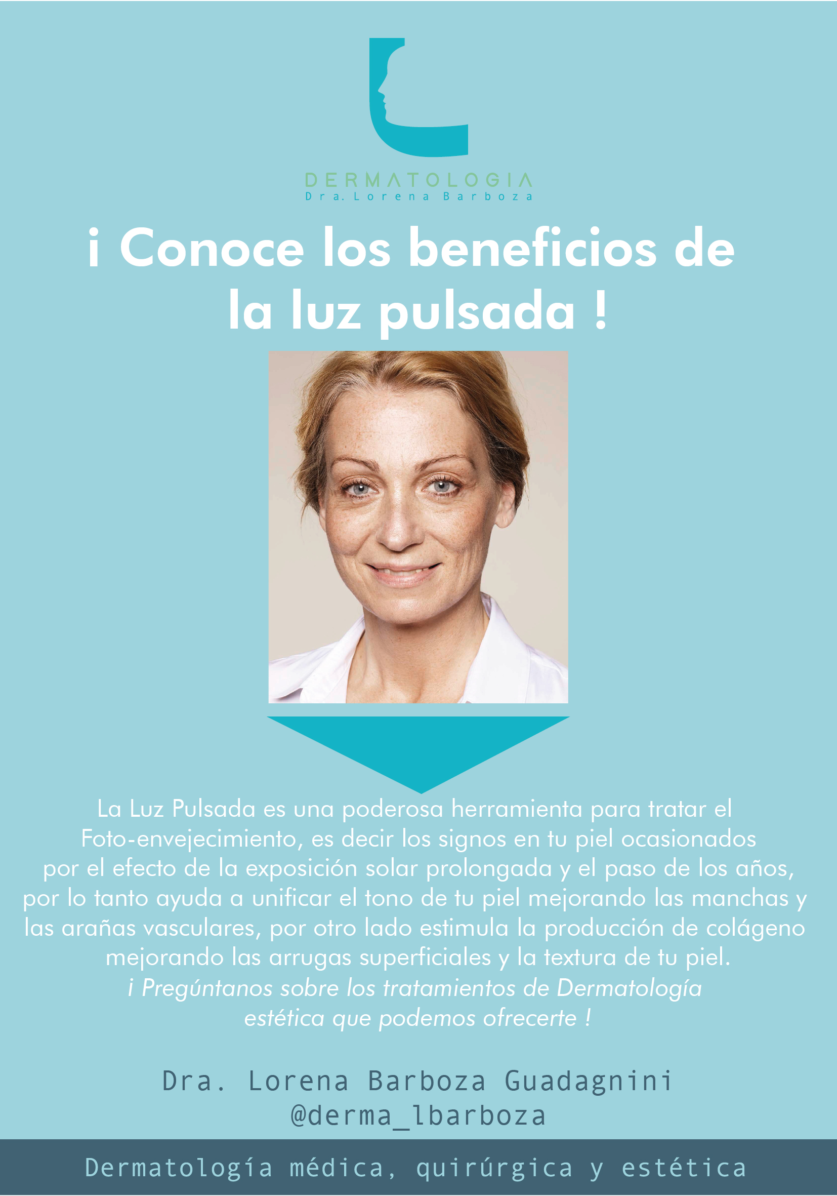 beneficios_luz_pulsada Imagen informativa con el título: ¡Conoce los beneficios de la luz pulsada!